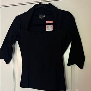 Rockabilly Retro Black Women's Blouse